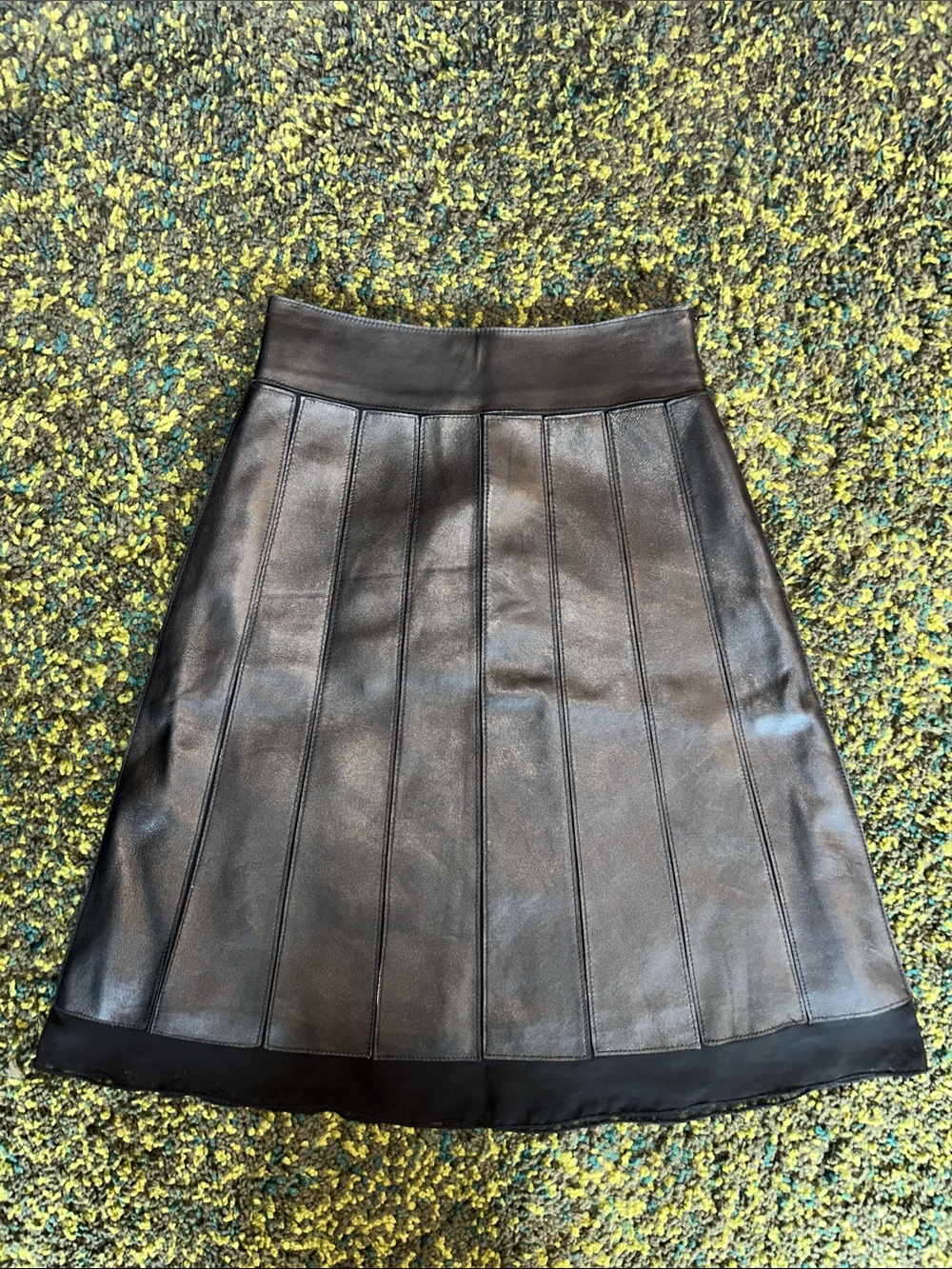 Danier Real Leather Panelled Midi Skirt